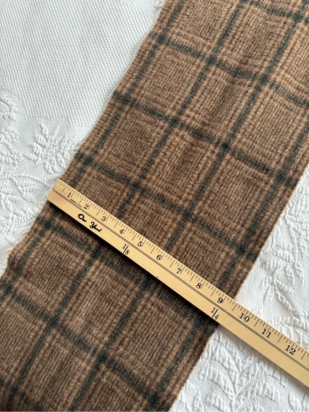 Polo Ralph Lauren lambswool wool plaid reversible scarf unisex fringe brown
